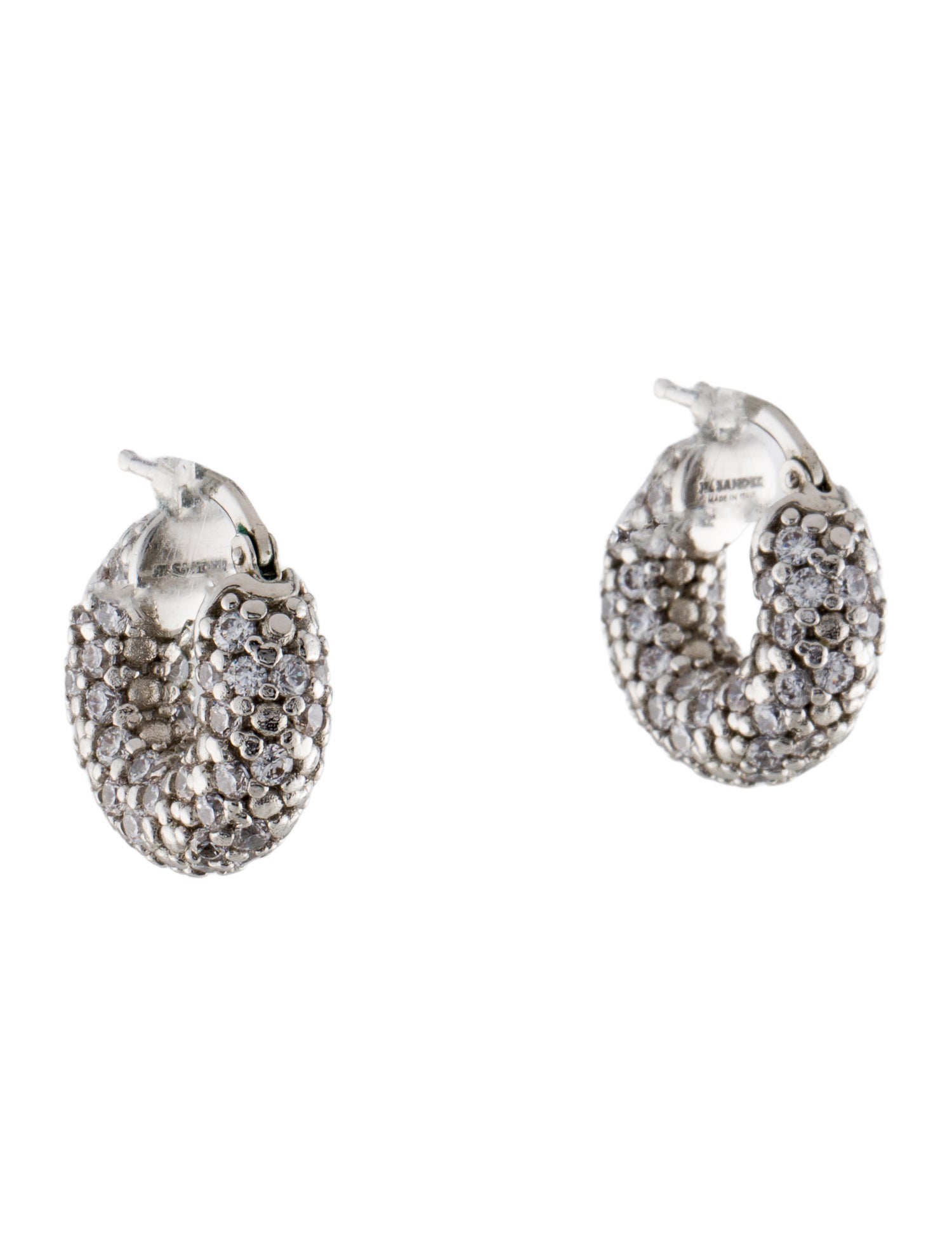 Jil Sander Cubic Zirconia Vivid 4 Hoop Earrings